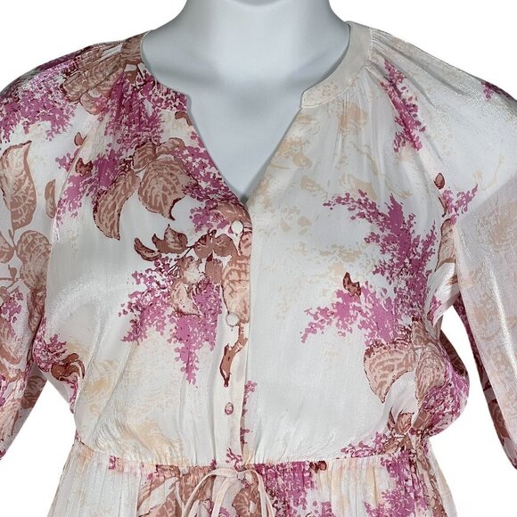 Lauren Conrad Womens M Floral Chiffon Tiered Ruffle Dress Feminine Cottagecore - Picture 4 of 16